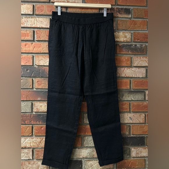 Marc Cain Loose Trousers In Linen Blend Black - Picture 2 of 8